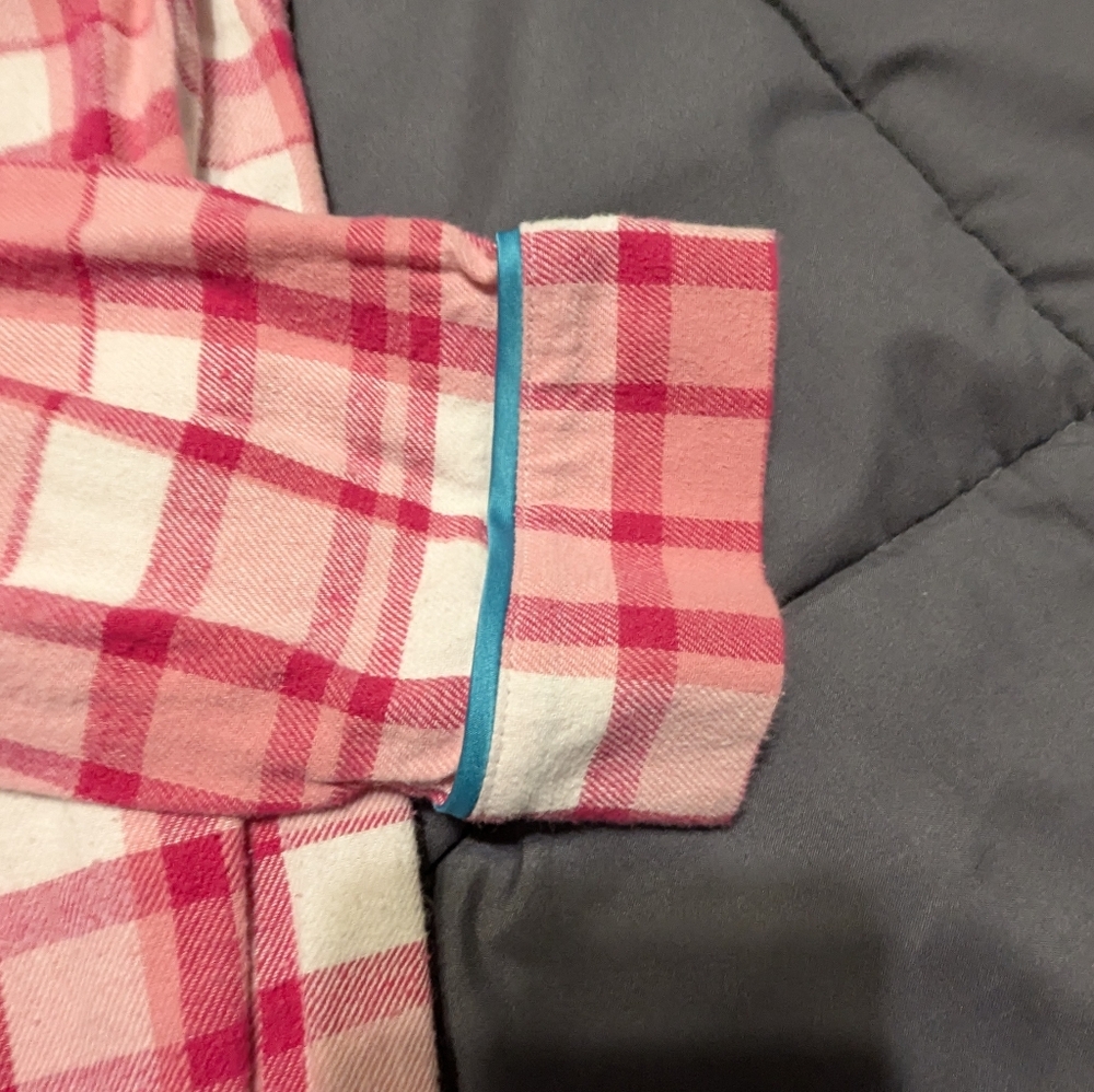 NEW DIRECTIONS Womens Pink and White button down Plaid Pajama Set size XL - Picture 11 of 15